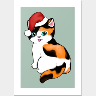 Meowy Christmas Kitten Posters and Art